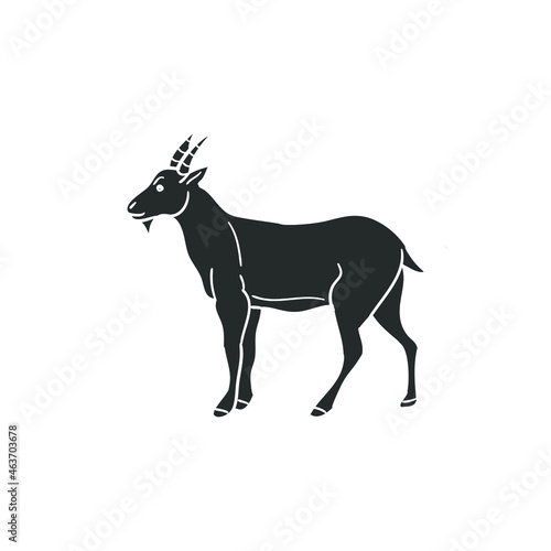 Goat Icon Silhouette Illustration. Farm Animals Vector Graphic Pictogram Symbol Clip Art. Doodle Sketch Black Sign.