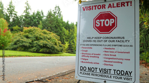 cover- 19  sign in the park