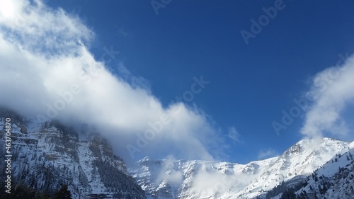 mountains in the snow