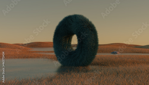 hairy torus posing on hills
