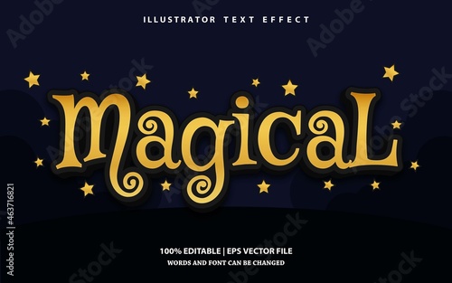 Magical text effect style. Editable text theme halloween.