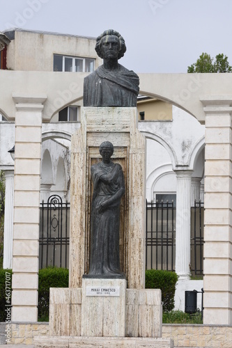 The statue of Mihai Eminescu in Mamaia, Constanta , Romania , 2017 photo
