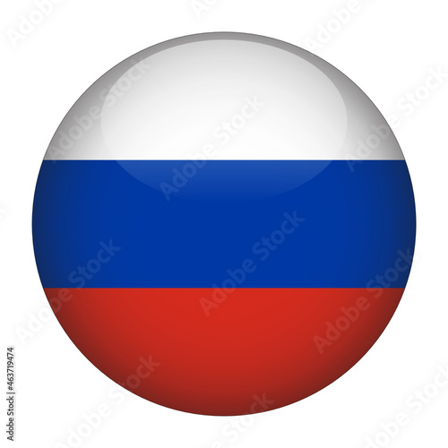 Russia 3D Rounded Country Flag button Icon