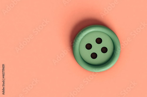 green button on pink background with copyspace  photo