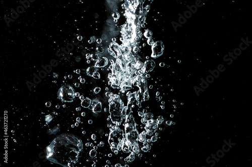 Water bubbles texture on black background