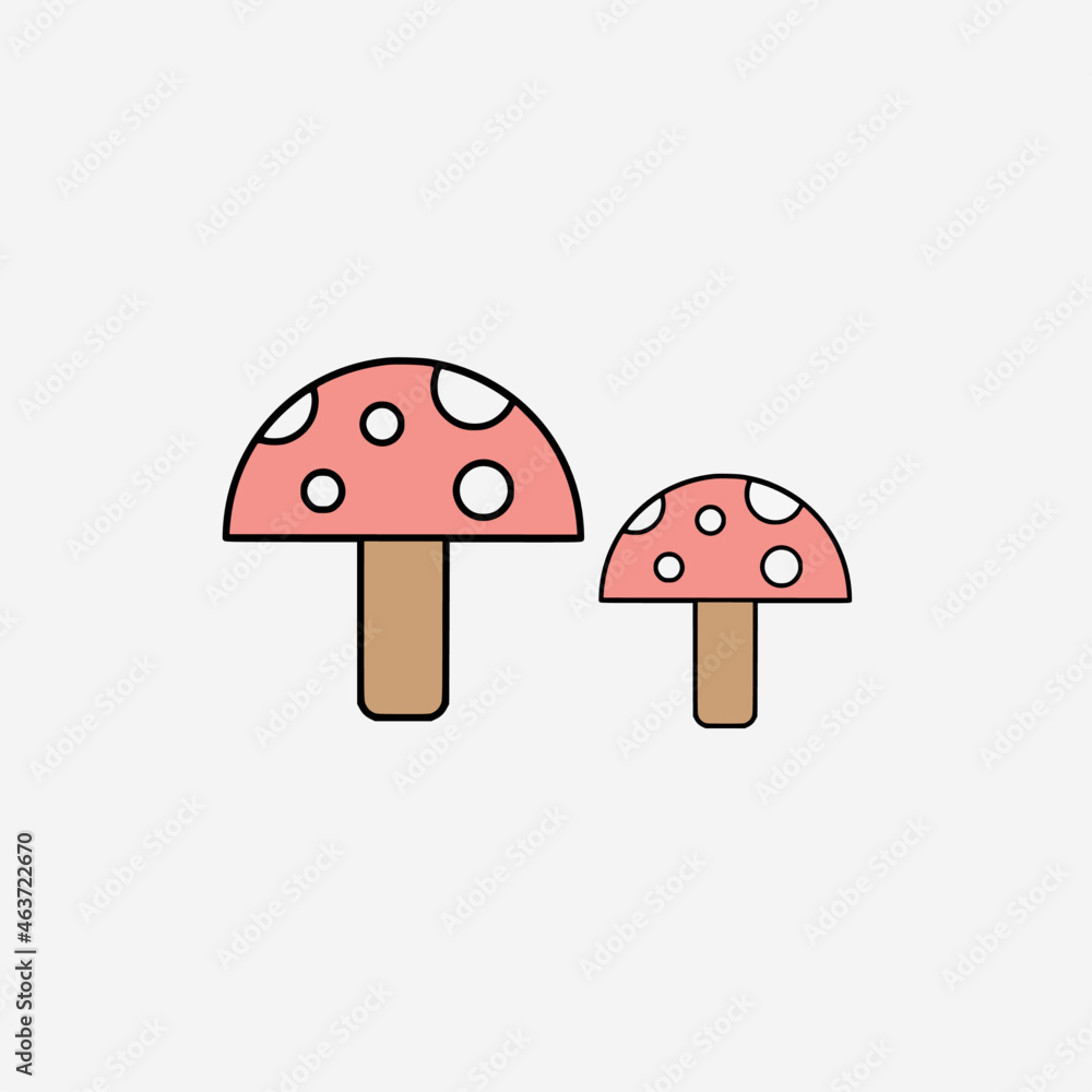 Vector illustration of mushroom isolated on white
