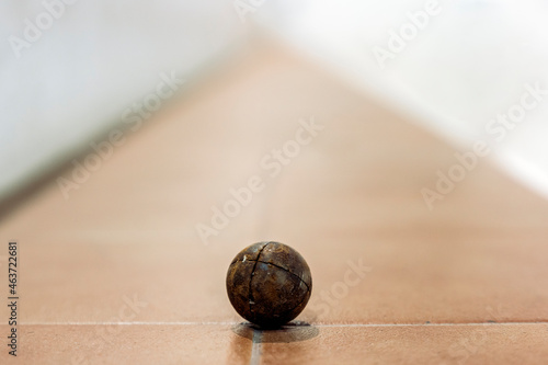Extreme close up of a ball or 