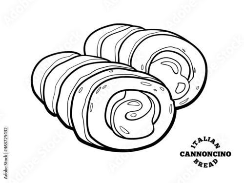 Italian pastries cannoncino. Vector illustration in doodle style. photo