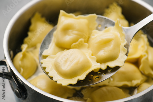 Fresh boiled Ravioli