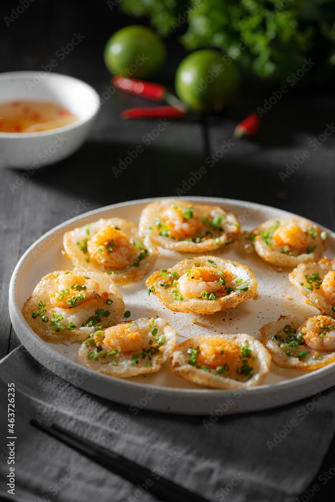Delicious tiny fried shrimp pancake- Vietnamese cuisine, Banh Khot Delicious tiny fried shrimp pancake- Vietnamese cuisine, Banh Khot