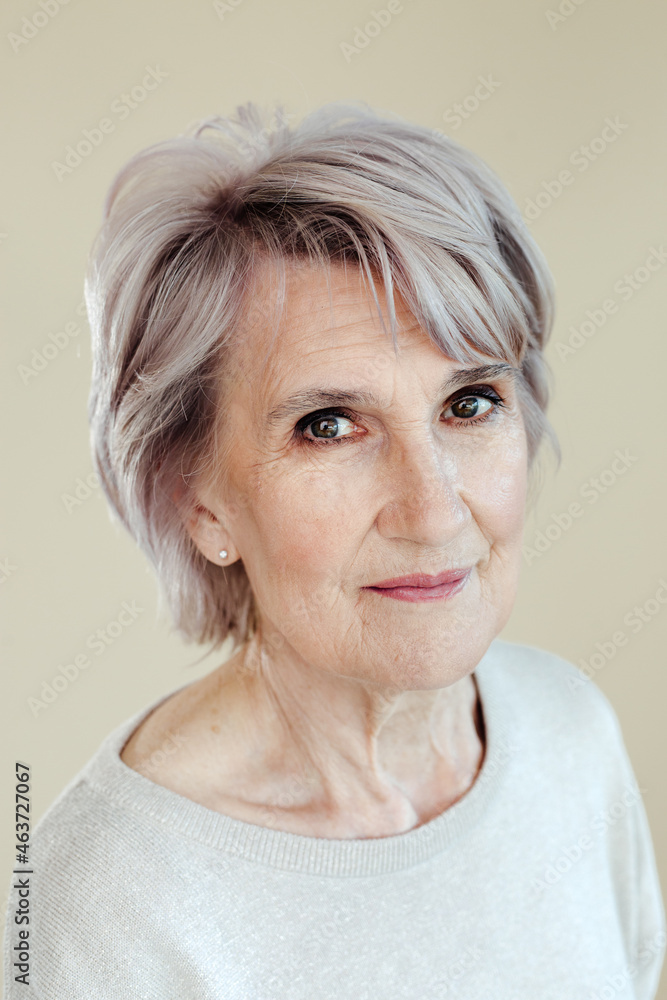 Senior woman portrait with makeup Senior woman portrait with makeup