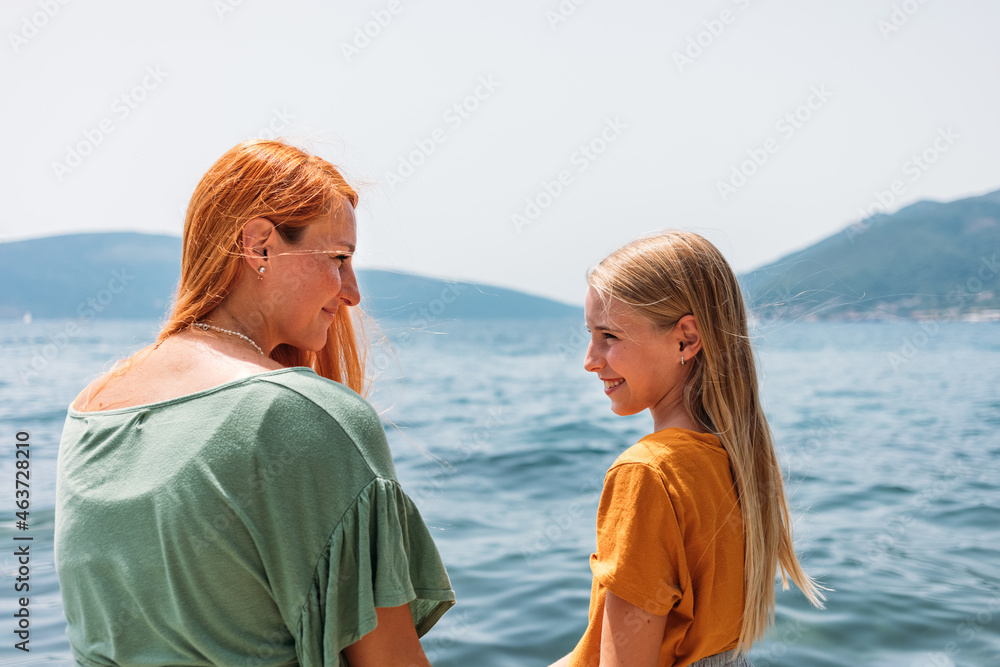 Mother and Little Daughter at Seaside Mother and Little Daughter at Seaside