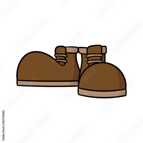 Cartoon Pair of Work Boots Vector Illustration