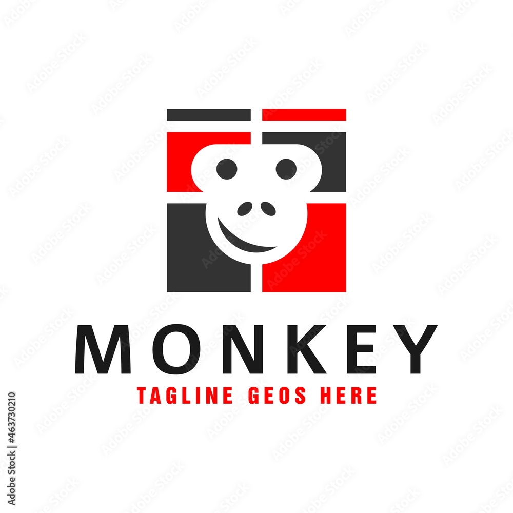 monkey head inspiration illustration logo design