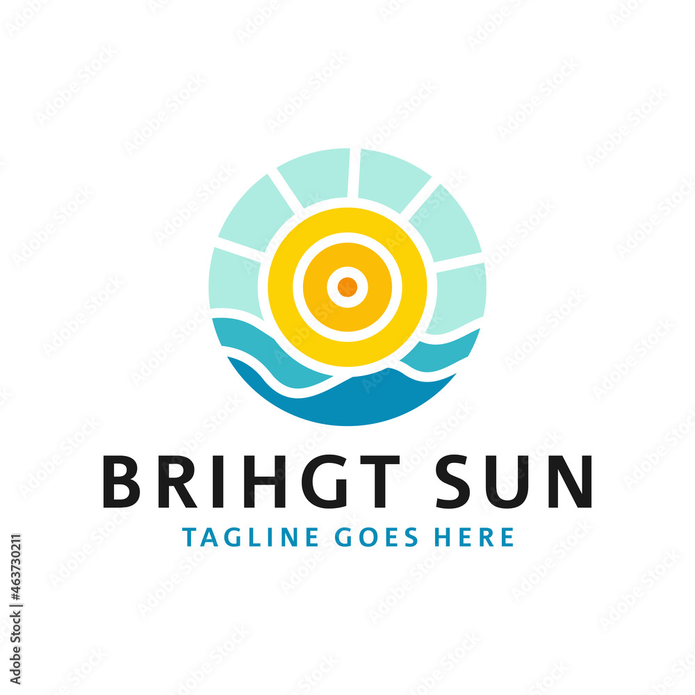 sea sun inspiration illustration logo design