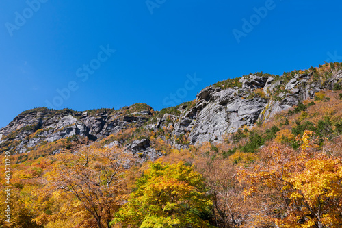 smugglers notch mountains and colorful woodlands