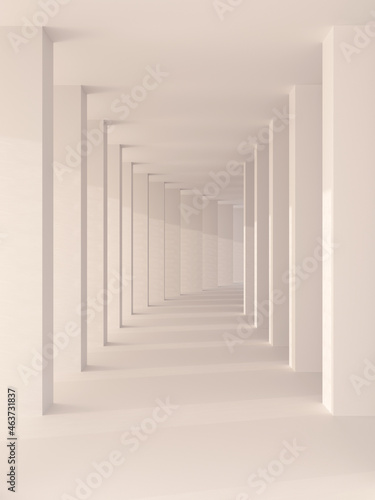 Minimalist Corridor With Columns