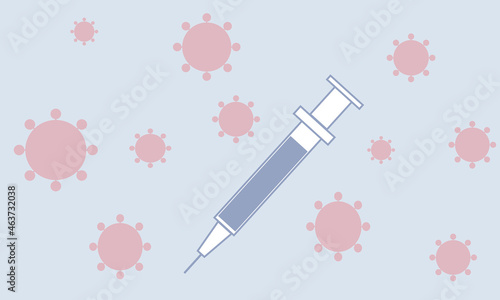 ウイルスと注射器