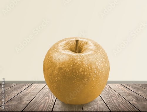 Fresh Snow pear fruit on the wooden desk