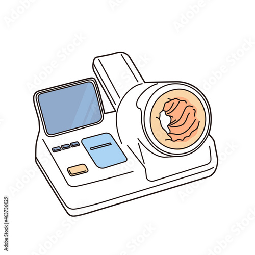 Vector illustration of an automatic blood pressure monitor.