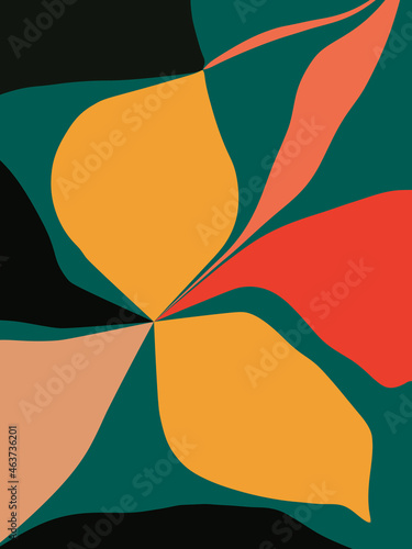 Vibrant Botanically Inspired Graphic Illustration photo