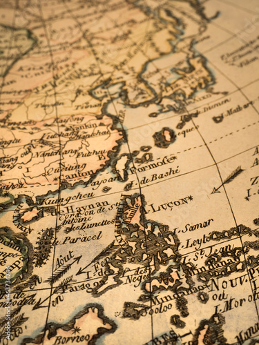 アンティークの古地図　フィリピンと南シナ海