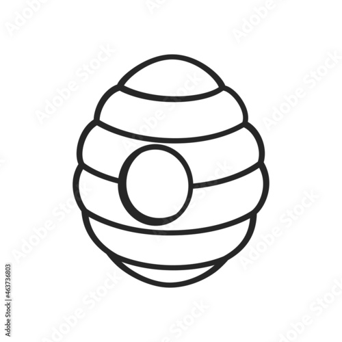 Beehive line art outline cartoon clipart vector illustration