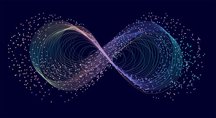 Linear Infinity Techno Shape With Particles