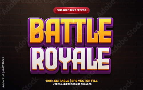 battle royale game cartoon comic hero 3d editable text effect.eps