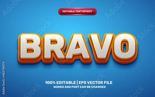 Bravo cartoon comic hero games 3d editable text effect