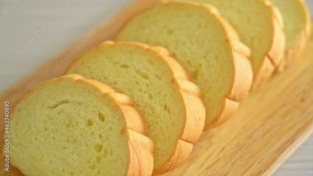 potatoes bread sliced on wood board potatoes bread sliced on wood board