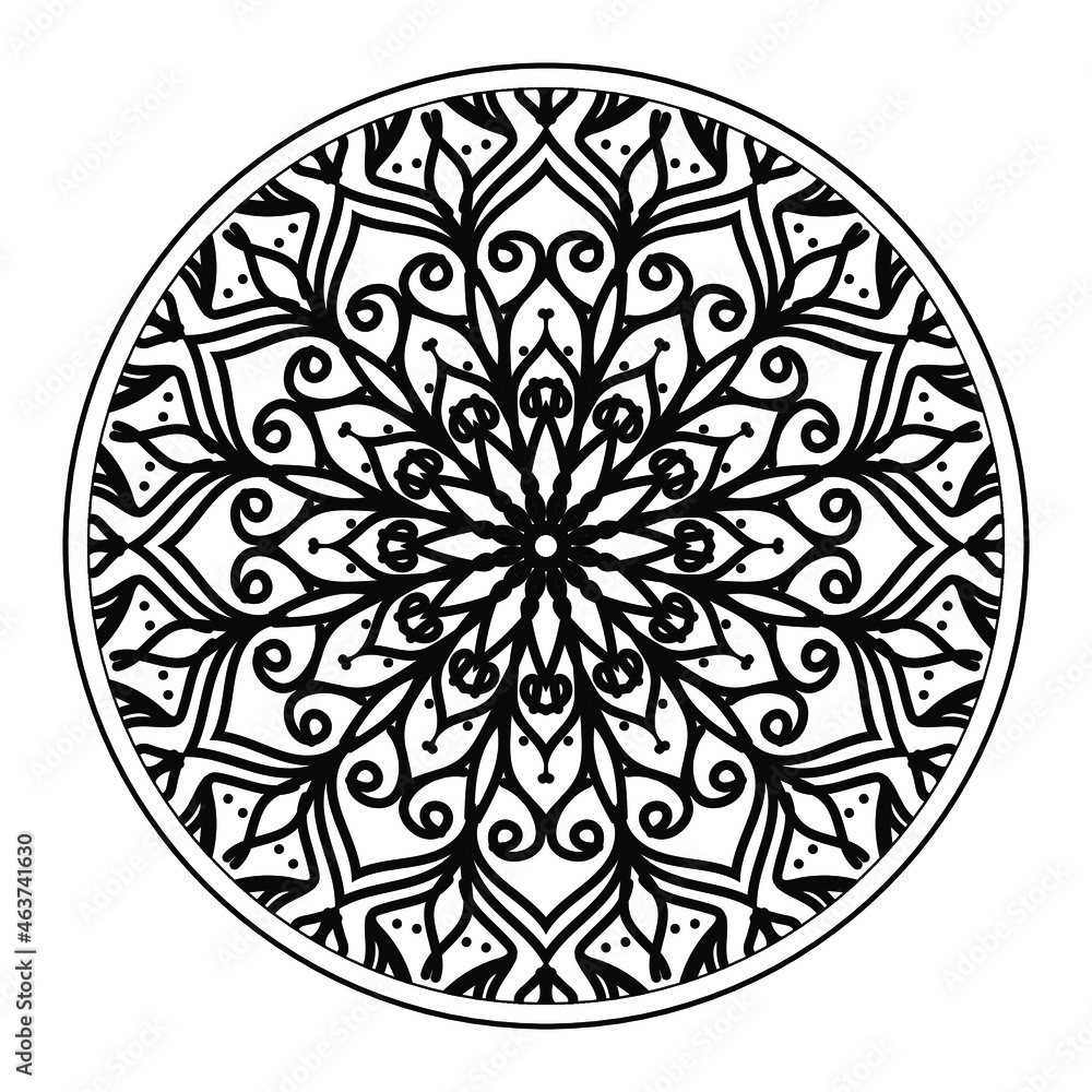 Vector round abstract circle. Mandala style. EPS 10