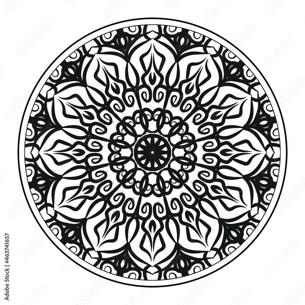 Vector round abstract circle. Mandala style. EPS 10