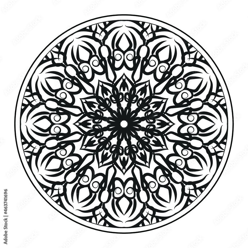 Vector round abstract circle. Mandala style. EPS 10