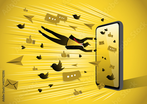 Businessman penchant for social media and memes