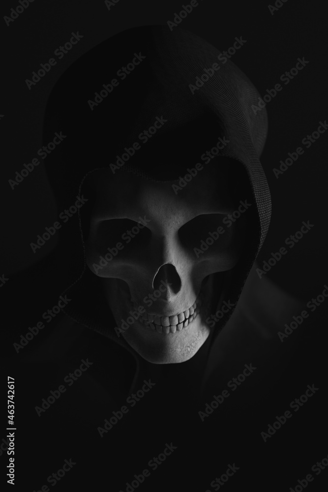 Skull with hood for Halloween Skull with hood for Halloween
