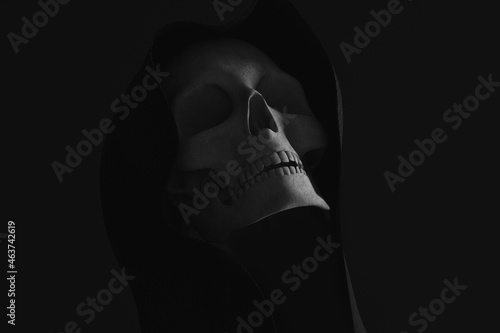 Skull with hood for Halloween