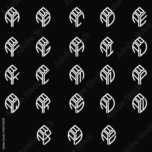 Creative letter logo design on black color background