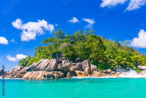 Praslin island shoreline, Seychelles