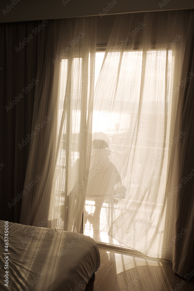 Shadow of a woman on a balcony Shadow of a woman on a balcony
