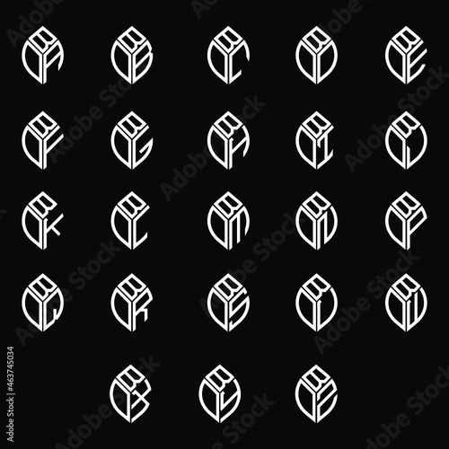 Creative letter logo design on black color background