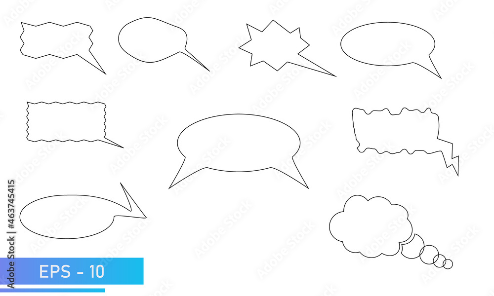 Simple comics cloud for text. Linear style. Vector illustration on a white background. Simple comics cloud for text. Linear style. Vector illustration on a white background.