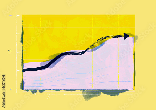 Grunge Graph Business  Growth Concept  photo