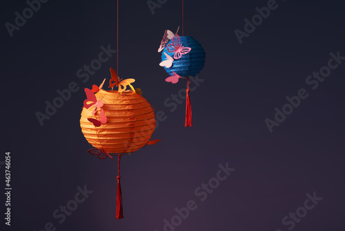Mid-autumn festival with lantern paper hanging