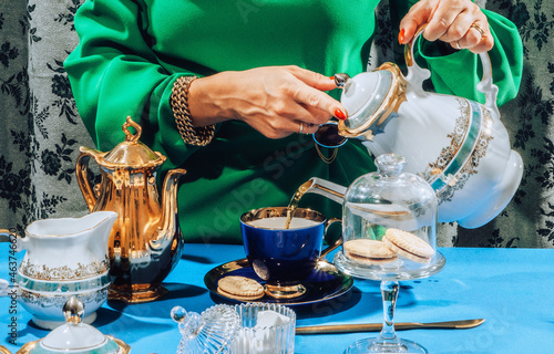 Stylish female at tea time/party