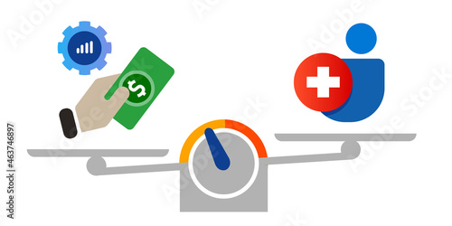 economy vs health balancing financial economic money with pandemic corona covid-19