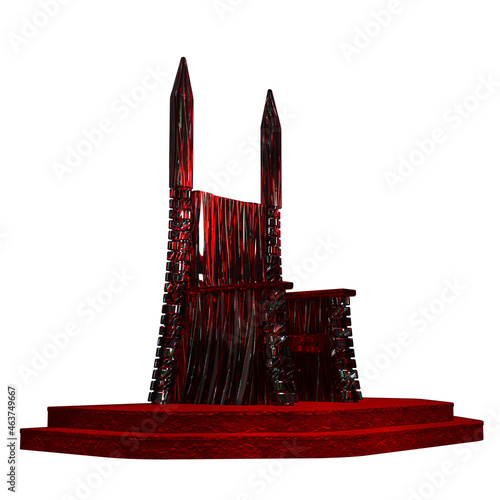 Red Glass Fantasy Throne, 3D Illustration, 3D Rendering © Seeker Stock Art