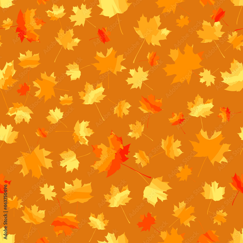yellow autumn repetitive background with maple leaves. vector seamless pattern. wrapping paper. design element for greeting card, banner, flyer, cover, invitation, textile. modern stylish texture yellow autumn repetitive background with maple leaves. vector seamless pattern. wrapping paper. design element for greeting card, banner, flyer, cover, invitation, textile. modern stylish texture