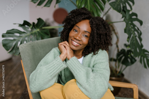 Black Woman Smiling Portrait photo