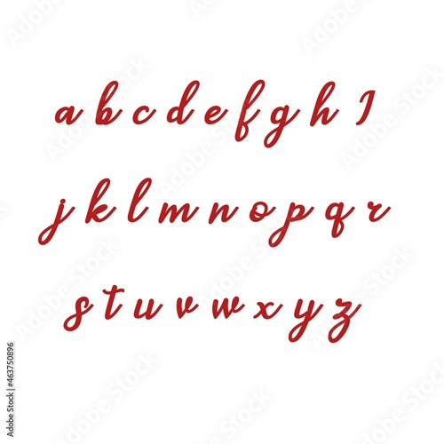 Alphabet letters A to Z written with a brush on a white background 